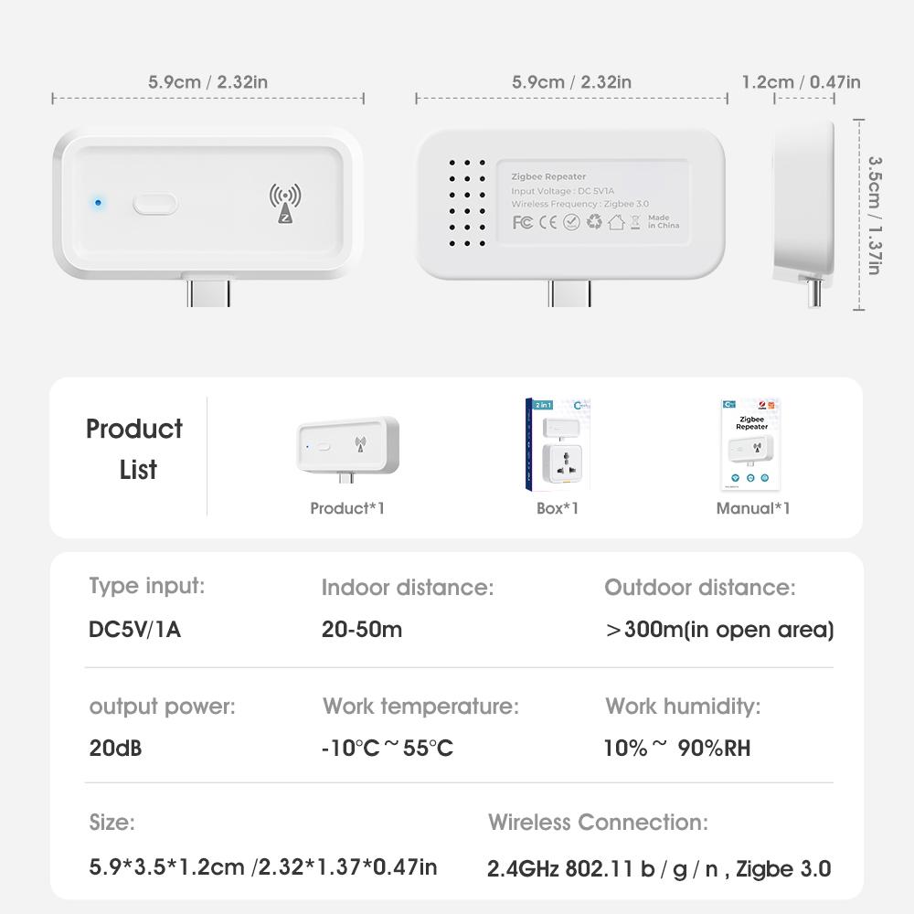 Tuya Smart Home Zigbee Repeater Signal Type C Amplifier Extender Automation Devices Works with ZigBee Gateway Hub Smart Life APP