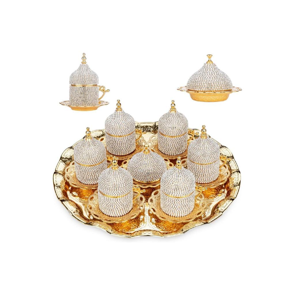 Набор кофейных чашек из 6 предметов, набор кофейных чашек Crystal Stone, набор эспрессо, 27 предметов