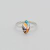 Oyster Copper Turquoise Marquise Ring, Handmade Ring, 925 Sterling Silver Ring, Bezel Ring, Stacking Ring