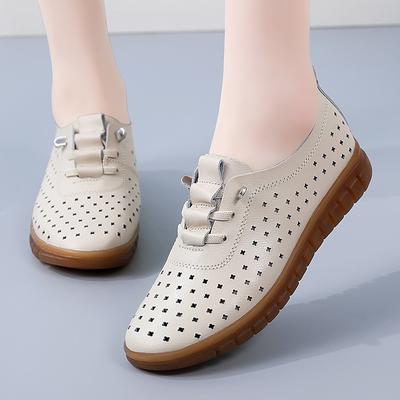 Женские мокасины, летние дышащие полые туфли для вождения, удобные балетки, повседневные туфли для медсестер, минималистичные туфли для мам