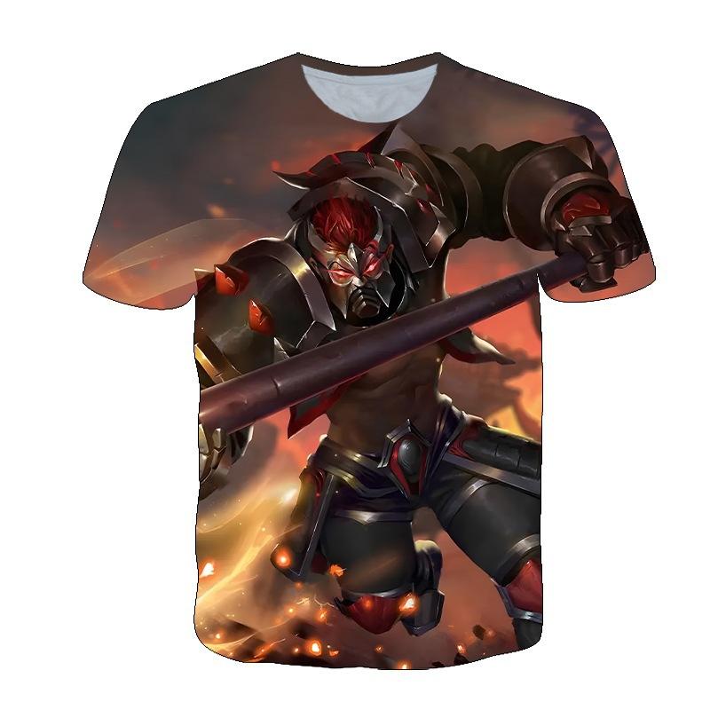 King of Glory T-shirt spring and summer male and female teenagers t-shirt student team clothes campus pain clothes dormitory black