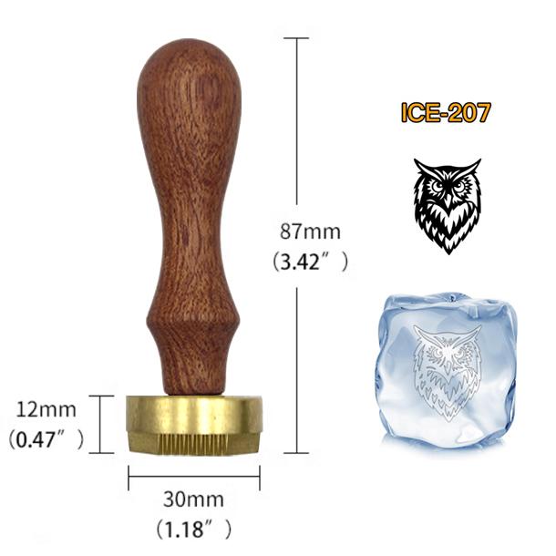 Ice Stamp With Removable Brass Head & Wood Handle - Vintage 1.18" Branding for Cubes, Cocktails, Whiskey, Mojito Drinks - Bar Making DIY Crafting