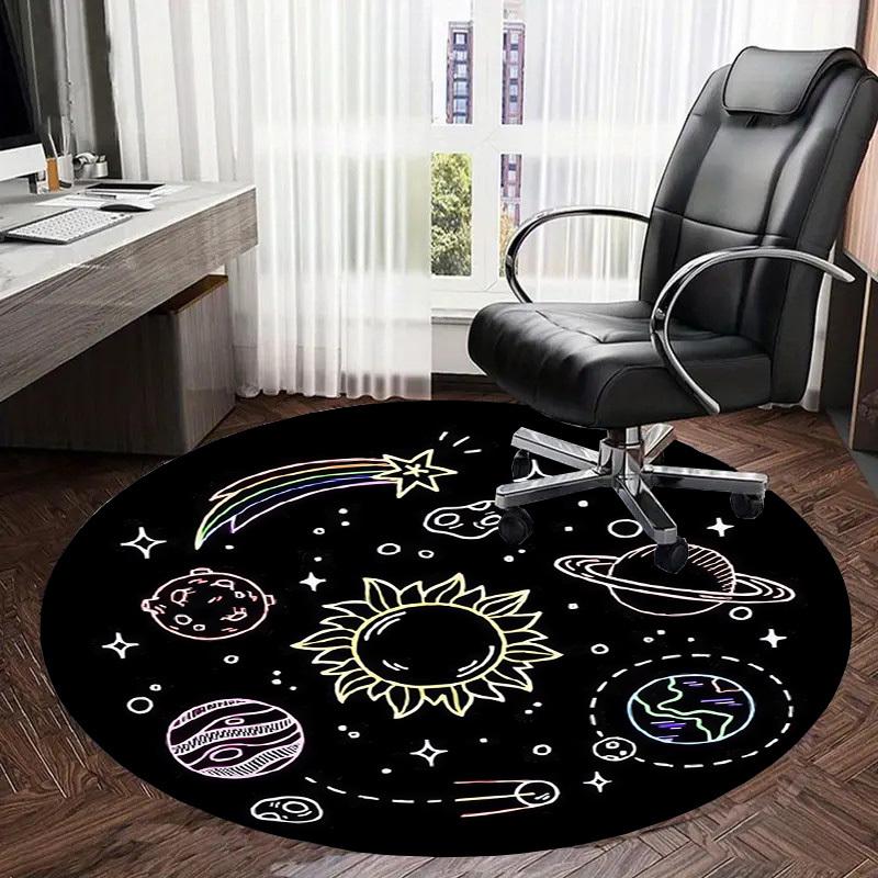 1pc Office Carpet Chair Mats Space Adventure: Planets, Stars, and Comets Perfect for Decorating Office Chairs, Living Rooms, Or Bedrooms