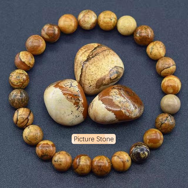 SHINE/TK 8mm Apatite & Sunstone Beaded Bracelet with Agate Crystal and Raw Stones