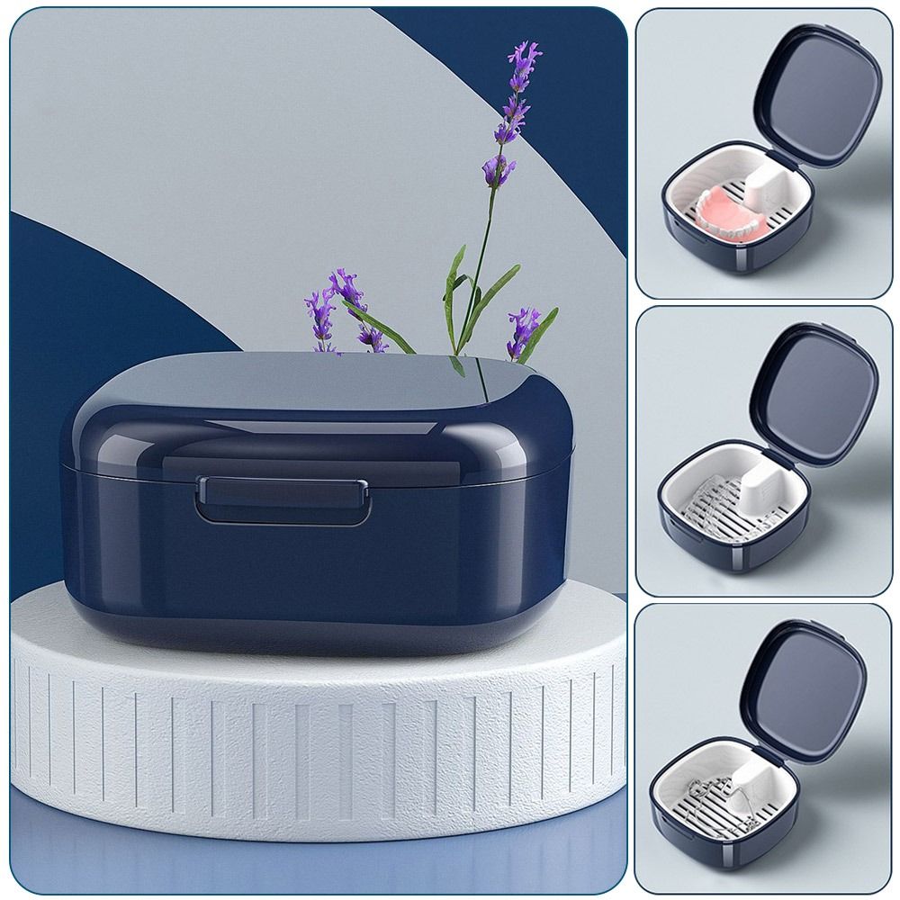 Denture Storage Box Cleaning Orthodontic Retainer Denture Soak Box Sealed Dustproof Braces Cleaning Boxes Oral Hygiene