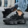 Men's Non-slip and Wear-resistant Sports Shoes Autumn Thick-soled Heightening Men's Shoes Versatile Casual Shoes Black Travel Shoes Dad Shoes