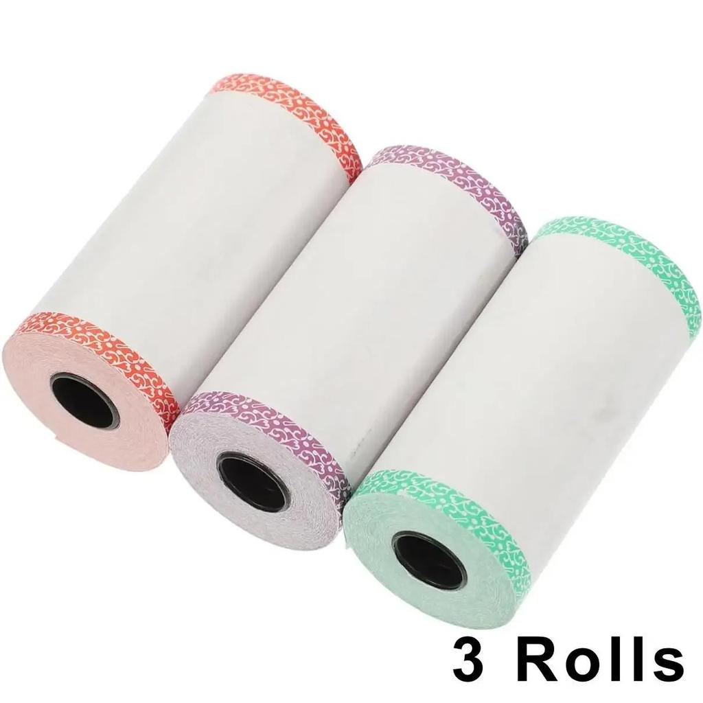 3/6/9/12 рулонов термобумаги с цветными краями, 57*30 мм, для термопринтера чеков мини-принтера