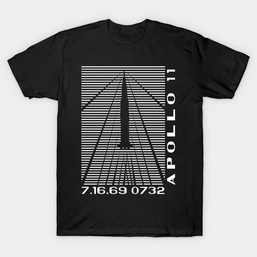 Shockwaves Apollo 11 Retro Space Black T shirt Size S-4X Casual