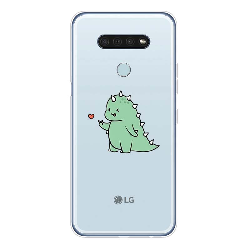 Cute Dinosaur For LG K92 K52 K62 K22 K71 K61 K51S K41S G8 G8S G8X V35 V50 V40 V50S V60 Q60 Phone Case