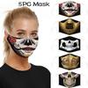 5pc Halloween Print  Mouth  for Protection Face Mask Washable Earloop Mask