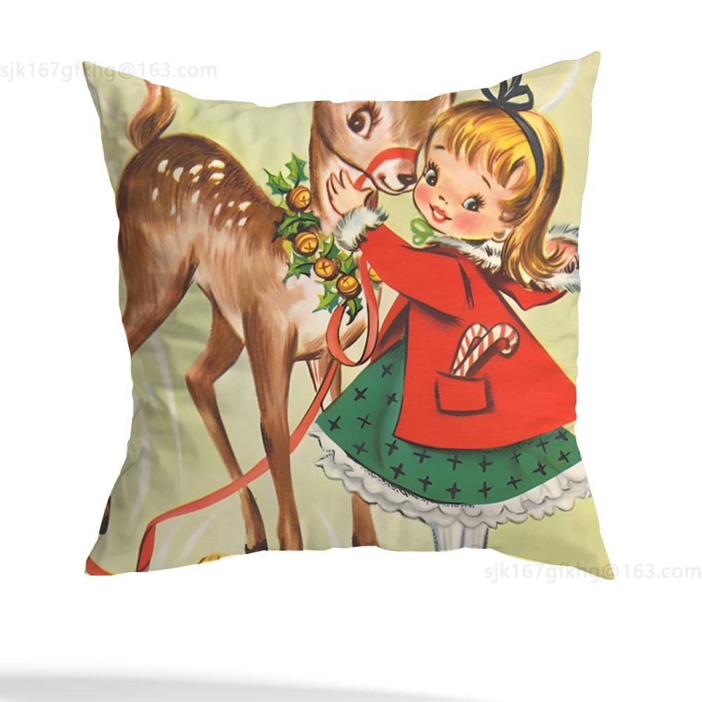 Christmas Santa Pillow Case Pillow Case Living Room Sofa Cushion Cover Suitable For Home Bedroom Room Decoration