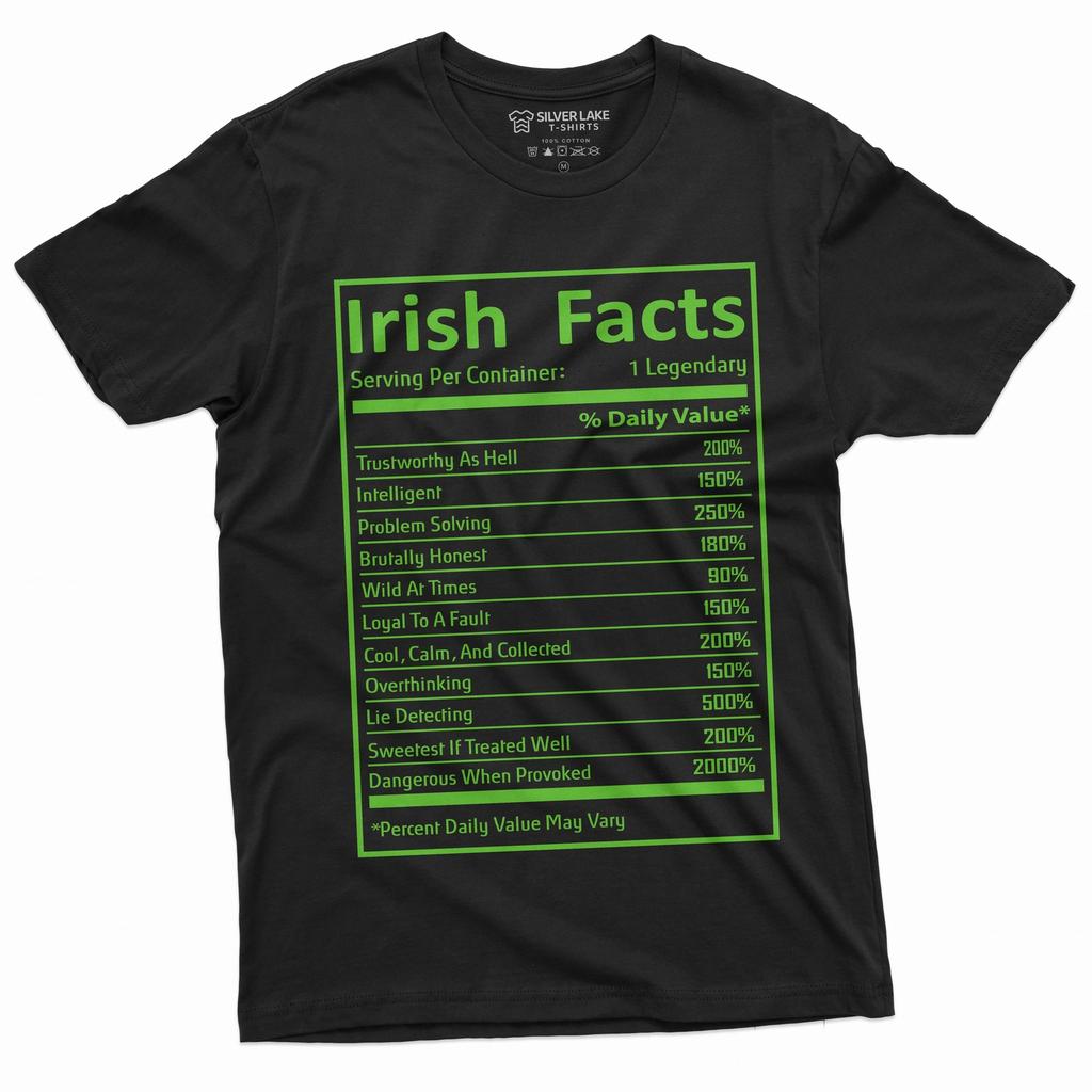26 Men's Irish facts T-shirt St. Patrick's Day Ireland patriotic Flag Tee Shirt Unisex T-Shirt