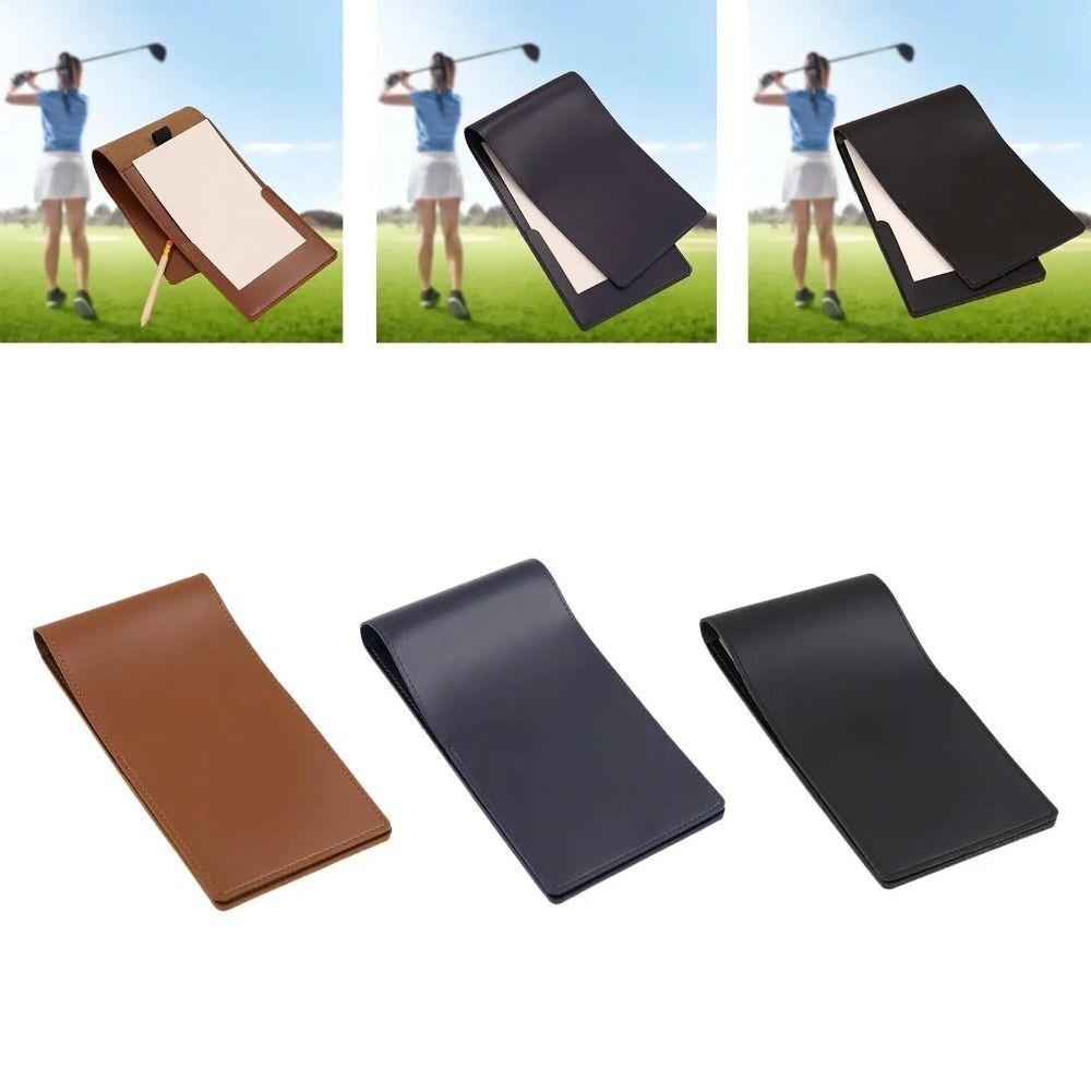 PU Leather Yardage Book Lightweight Score Notebook Golf Scorecard Holder Golf Training
