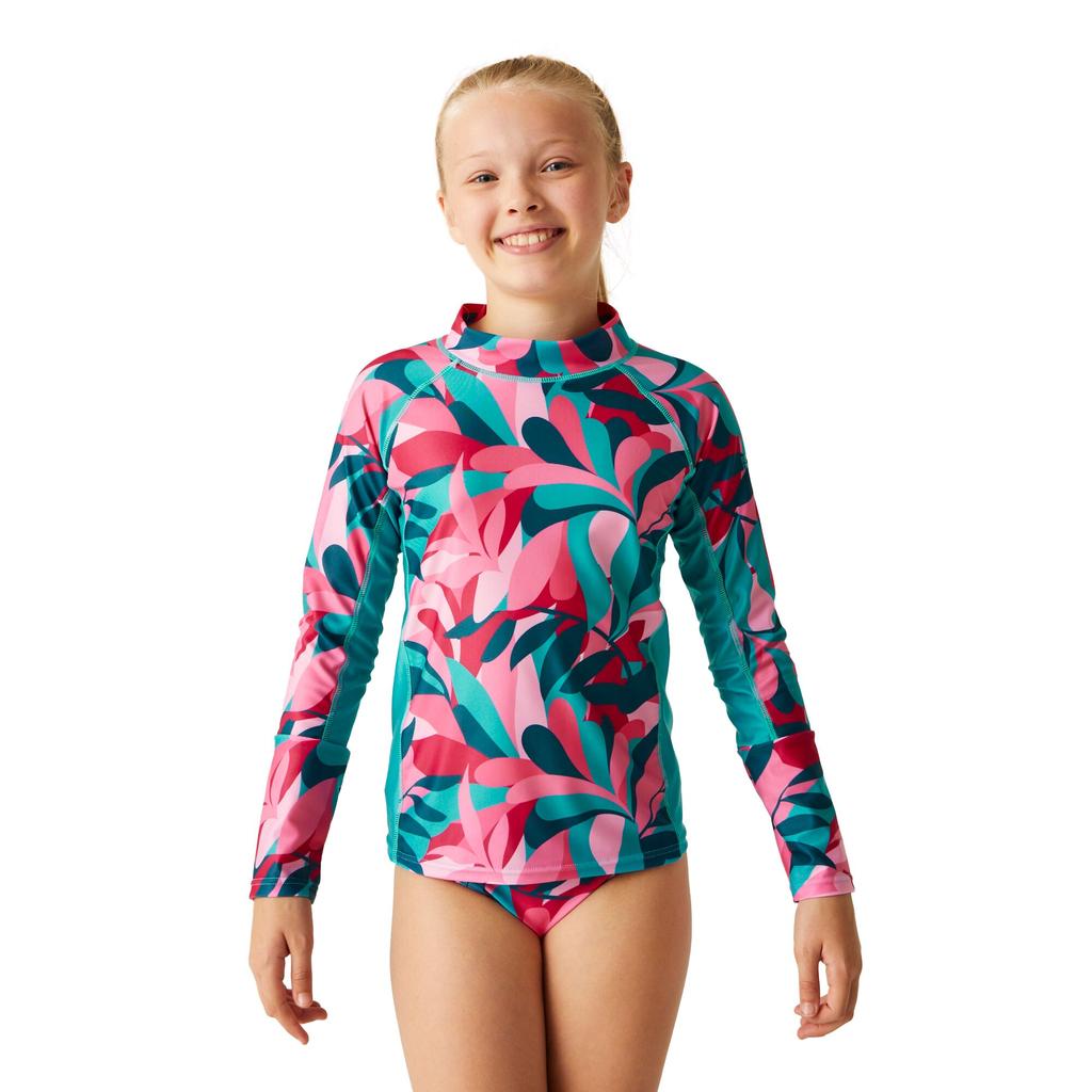 Regatta Childrens/Kids Hoku II Tropical Leaves Swim Top