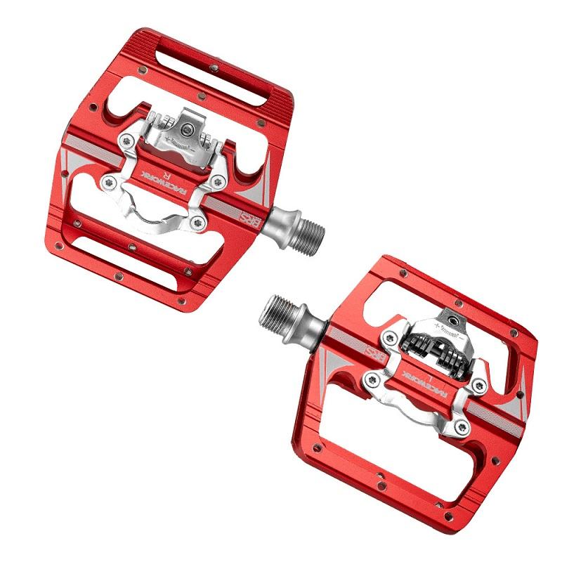 Педали RACEWORK M215 для велосипедной подножки Mtb, смешанные педали, зажим для горного велосипеда, подставка для ног, двойная функция, Spd, алюминий