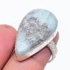 Natural Larimar Gemstone Handmade 925 Sterling Silver Jewelry Ring Size 7 P8a79