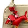 12-цветная кожаная брелок-собачка такса-Регулируемый кожаный шнурок с бусинами-Полиуретановая кожа-Идеальный аксессуар для сумки-Идеальный подарок