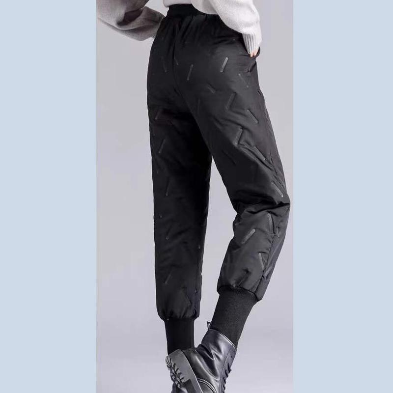 Хлопковые брюки женские осенне-зимние новые модные с высокой талией свободные утолщенные сложенные ноги теплые брюки для отдыха легкие