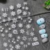 Кристальные Алмазные 5D Рельефные Наклейки для Ногтей «Ледяная Синяя Снежинка» - Зимние DIY Украшения