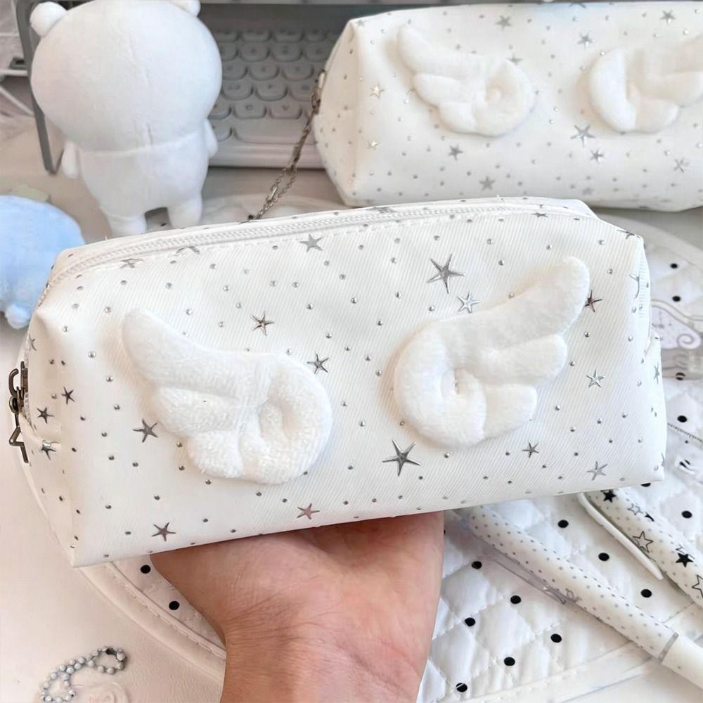 Large Capacity Pen Bag Angle Wings Pencil Pouch INS Style Stationery Pouch Gift