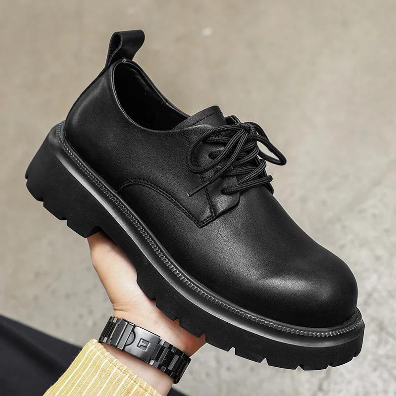 Fashion Non-Slip Men Casual Shoes All-match Men Coiffeur Footwear Luxury Brand Thick Bottom Male Dress Shoes Lace-Up Men Shoes Wedding