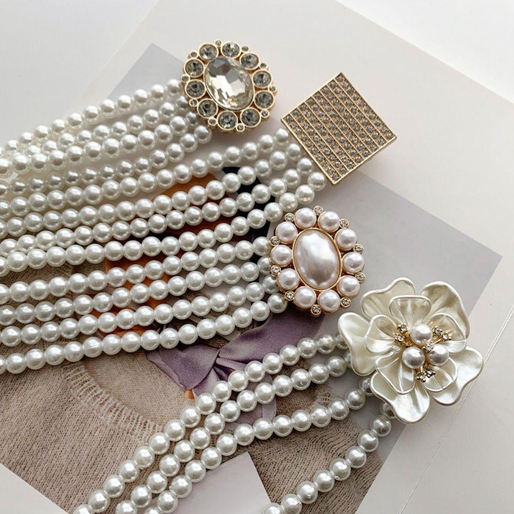 Элегантный ремень для платья, тонкий пояс, поясная цепочка, женский пояс, жемчужная цепочка на талию