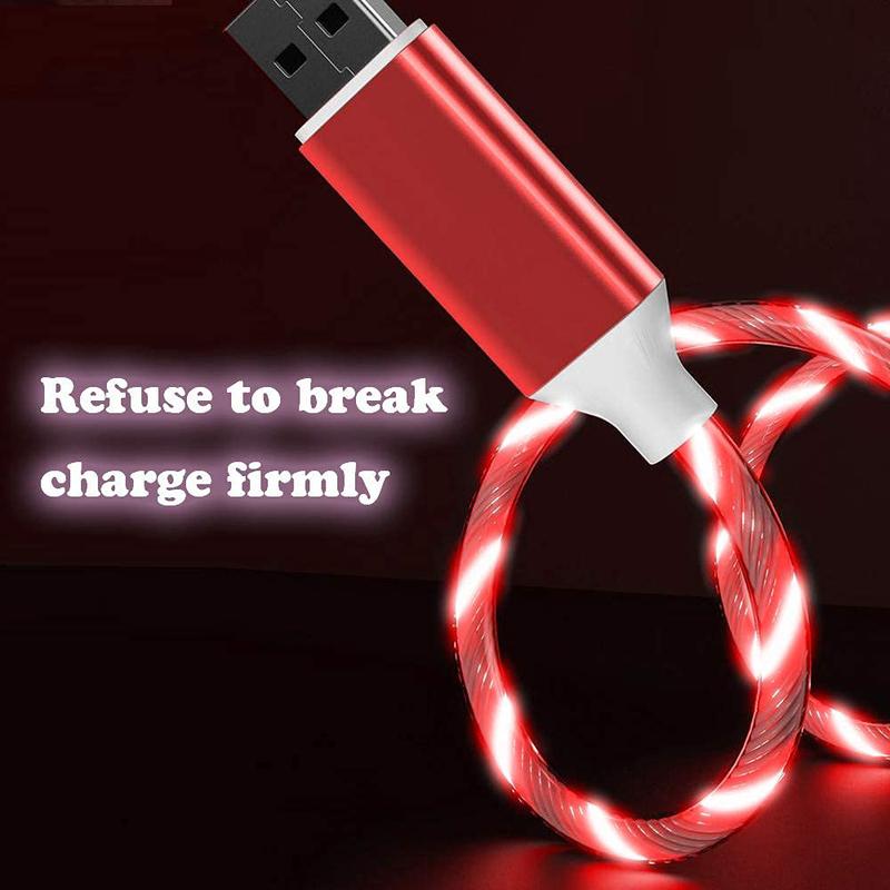 Универсальный USB-кабель 3-в-1 с текущим светодиодным индикатором для зарядки телефона, с разъемами для Apple+Type C+Micro USB