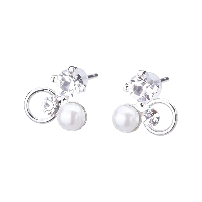 LOKUMI Earrings Made In Japan Pt900 Platinum Post Platinum 900 Pt900 Post Compatible with Metal Allergies Pearl Bijou Ladies Simple Stud Smaller Small