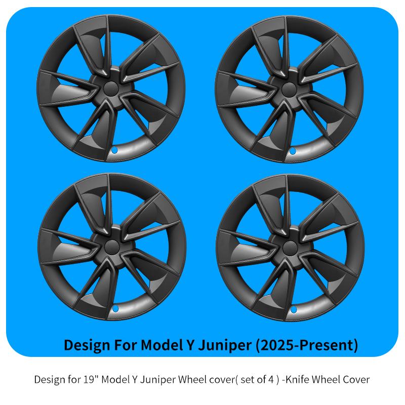 4PCS for New Model Y 2025-2026 Juniper 19in Turbine Style Hubcap Rim Cover Accessories Hub Cap Automobile Wheel Cap for Tesla