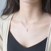 Korea Silver Plated Lady Women Party Simple Clavicle Chain Jewelry Necklace Cross Pendant