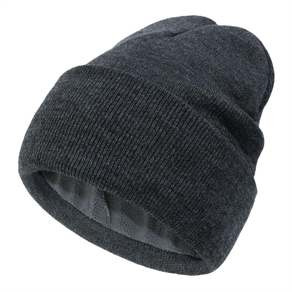 Winter Warm Cuffed Beanie Fleece Lined Ski Hats Soft Skull Cuff Cap  for Men Women