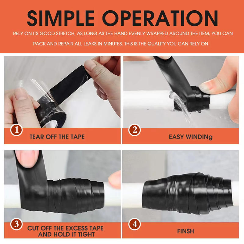 Лента для ремонта протечек водопроводных труб Самоклеящаяся Прочная Водонепроницаемая Лента для Обмотки и Ремонта Протечек Водопроводных Труб Силиконовая Резина Лента для Остановки Протечек