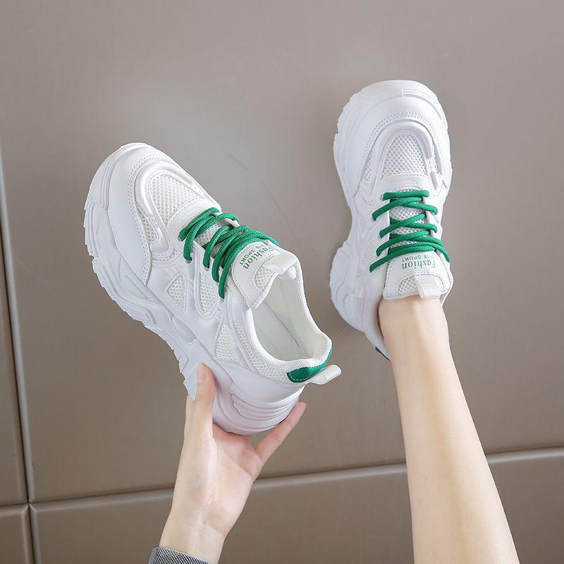 Daddy Shoes женские летние тонкие новые сетчатые дышащие универсальные белые повседневные кроссовки в гонконгском стиле с толстой подошвой