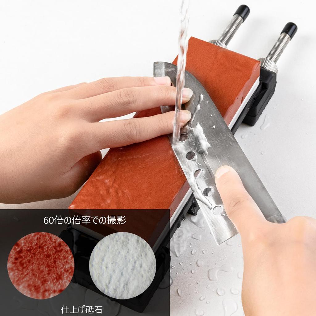 Akizora Whetstone Knife Sharpening Stone 400 1000 3000 10000 Whetstone Stainless Steel Universal Whetstone Fixed Holder Included Household Rough