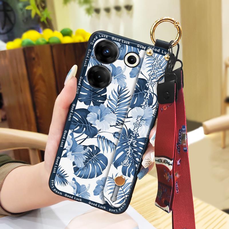 Для мамы чехол для телефона в китайском стиле для Tecno Camon20 Pro 5G/CK8n Модный ремешок на запястье Мягкий чехол Держатель для телефона Грязеотталкивающий