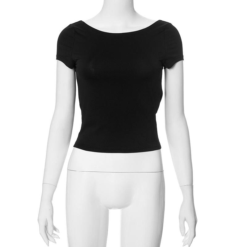 YYFS Женские модные повседневные летние весенние однотонные блузки и рубашки с короткими рукавами и круглым вырезом с принтом