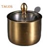 1/2/3Pcs Seasoning Jar Stainless Steel Sugar Container with Glass Lid And Spoon Kitchen Countertop Coffee Bar Sugar Bowl for Salt Spices Honey