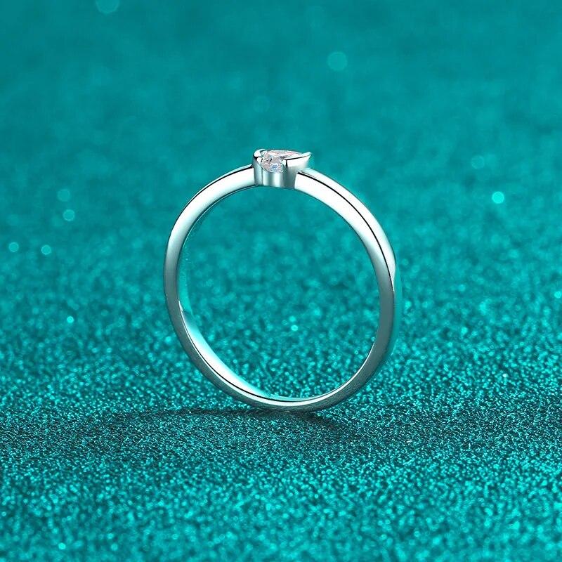 Обручальные кольца с муассанитом 0,3 карата в форме сердца для женщин, классическое обручальное кольцо из стерлингового серебра 925 пробы, PT950, подарок на день рождения