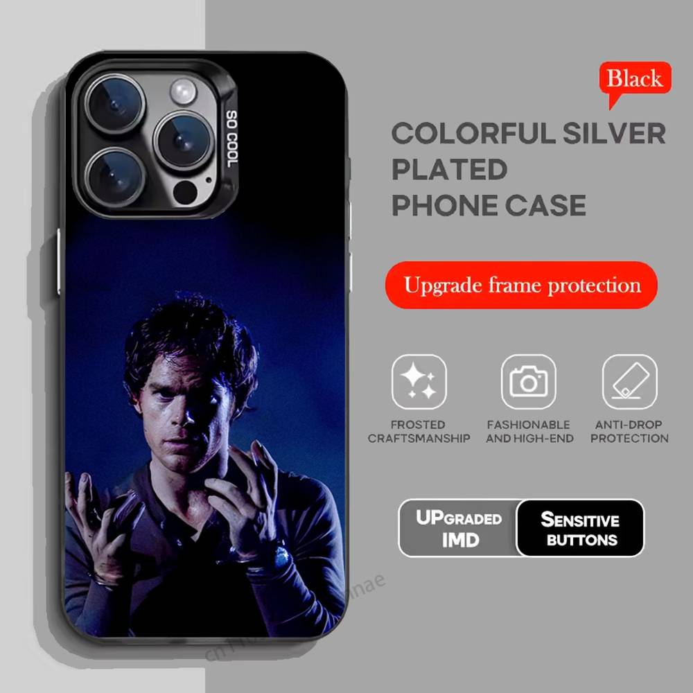 Чехол для телефона Декстер Морган для iPhone 17,16,15,14,13,12,11,Pro,Max,Plus,Mini,X,XS,XR,8,S,SE Мягкий черный чехол