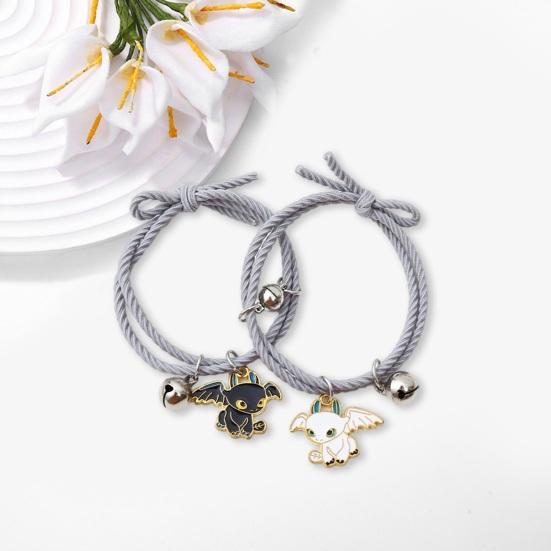 2 шт. женский браслет резинка для волос двойного назначения колокольчик магнитный мультяшный кулон декор высокоэластичный двойной слой противоскользящее кольцо для волос женская повязка для волос конский хвост