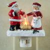 Christmas Campfire Flickering Night Light 3D LED Small Electric Light with Faux Flicker Flame for Holiday Indoor Decorations