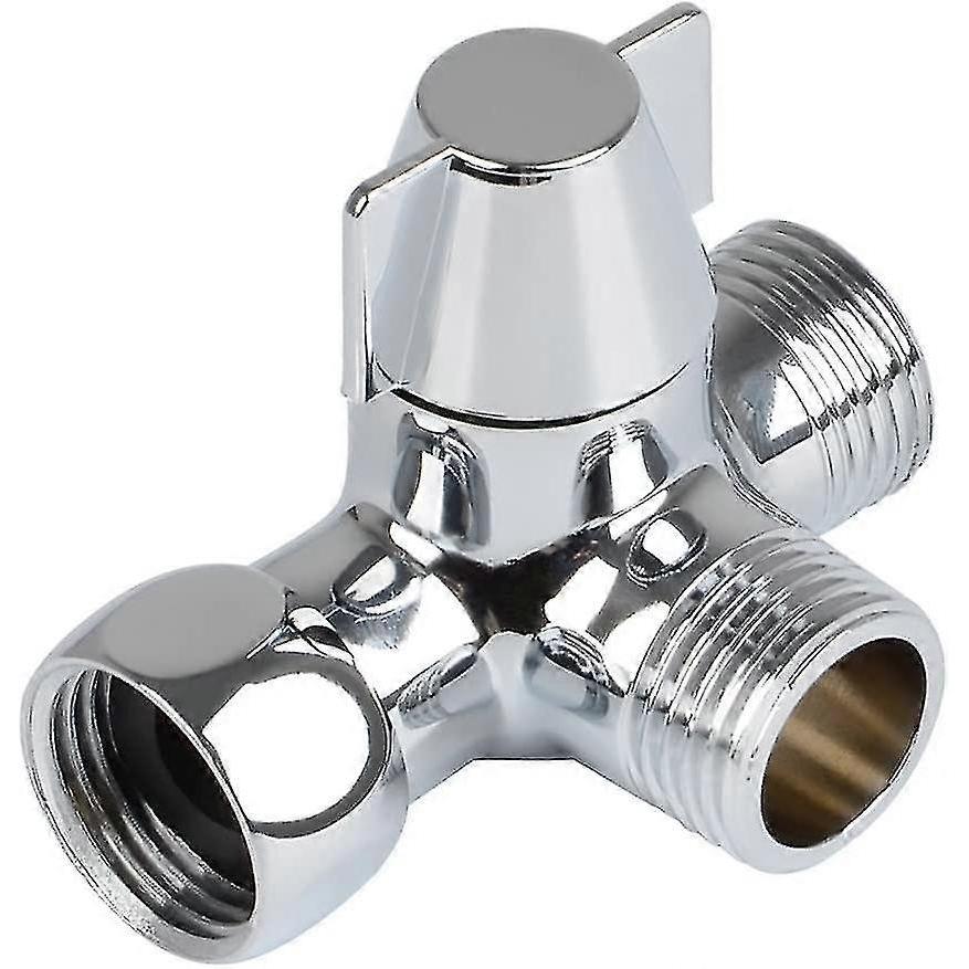 3-way Shower Diverter Valve, Shower Head Adapter For Shower Arm Mounted, G1/2" T-adapter Valve Replacement Parts For Shower Spray, T-diverter For Toil