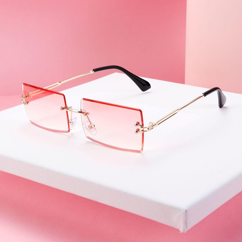 2020 Trendy UV400 Rimless Square Sunglasses Rectangle Sun Glasses Fashion Sunglasses Shades