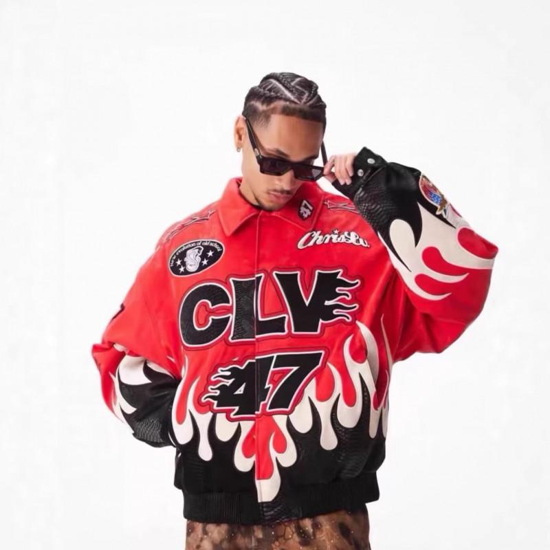 26 Viper Limited Edition Snake Print Leather Jacket Heavyweight Embroidered Padded Streetwear