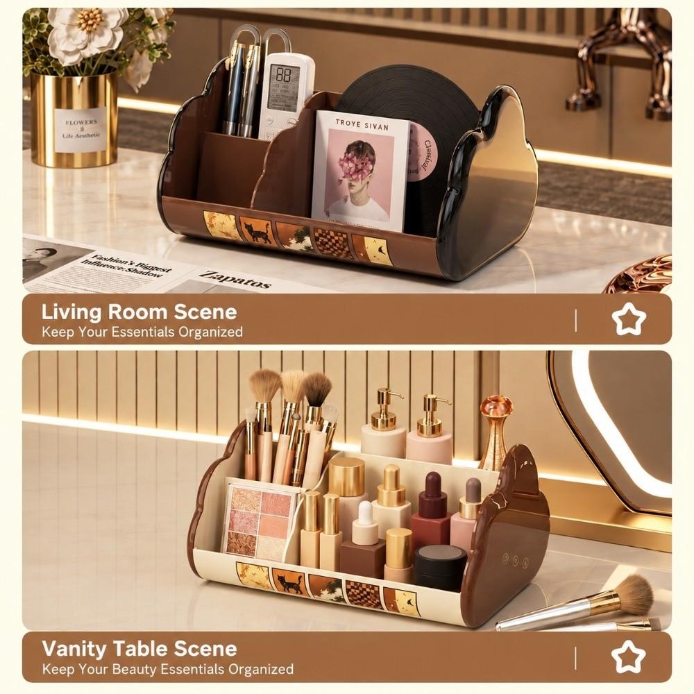 Plastic Desktop Storage Box Cloud Shape Makeup Holder Versatile Desk Organizer School Office Home