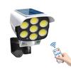 3Modes Multi-angle Lighting Remote Control Solar Powered Simulation Monitoring Induction Wall Lamp with Red Light Warning