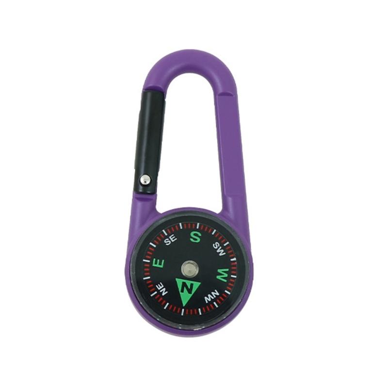 Outdoor Small Compasses Carabiner Double Side Compasses Thermometers Quick Release Mountaineering Hiking Backpack Buckles