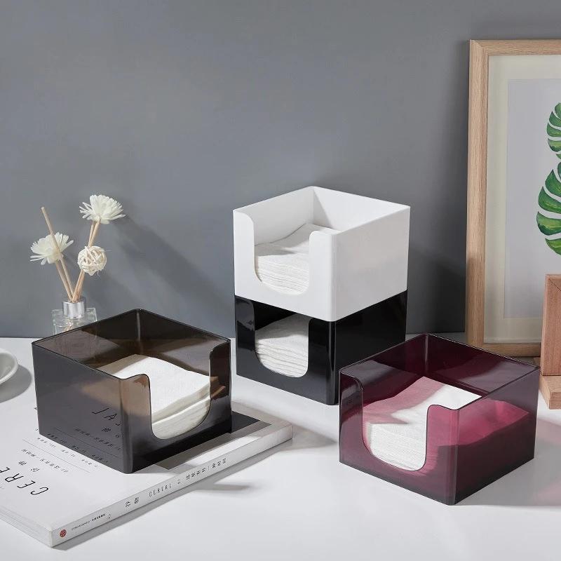 Квадратная минималистичная коробка для хранения салфеток, акриловый инструмент для хранения салфеток для дома, гостиной