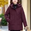 Большие размеры XL-6XL Женские пуховики для среднего возраста Зимние винтажные парки с капюшоном Элегантные Свободные Толстые Теплые Пуховики Женская Верхняя одежда