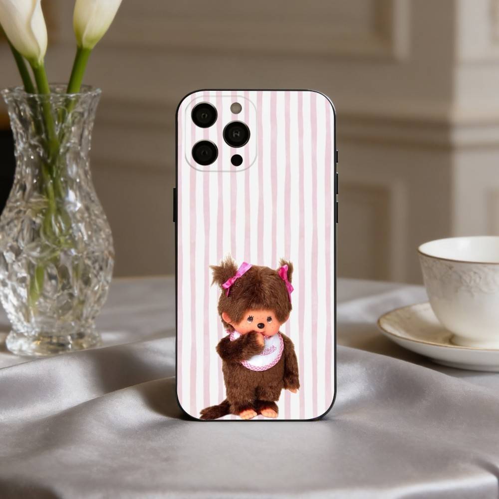 C-Cute M-Monchhichis-S Чехол для телефона для iPhone 17pro,16,15,14,13,12,11 Plus,Pro Max,XS,Мягкий силиконовый черный чехол